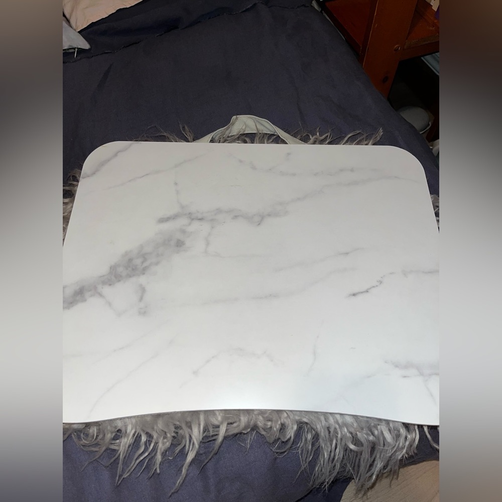 Faux marble laptop desk with cushion